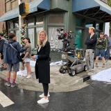 Kirsten on set